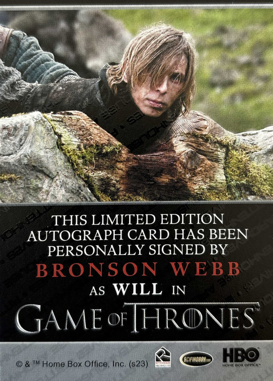 Bronson Webb Bordered Autograph - Game of Thrones Art & Images