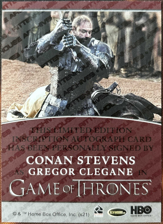 Conan Stevens Inscription Autogramm - Game of Thrones Iron Anniversary Series 1