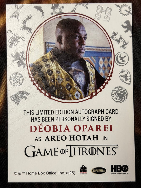 Deobia Oparei Sigil Red Autograph - Game of Thrones The Great Houses