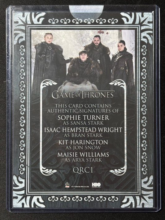Last of the Starks XXL Quad Autograph QRC1 - Game of Thrones The Great Houses