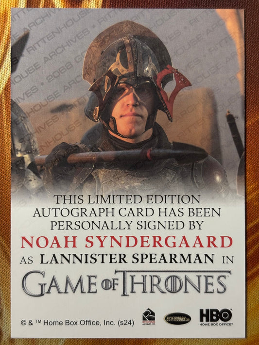 Noah Syndergaard Full Bleed Autograph - Game of Thrones The Great Houses