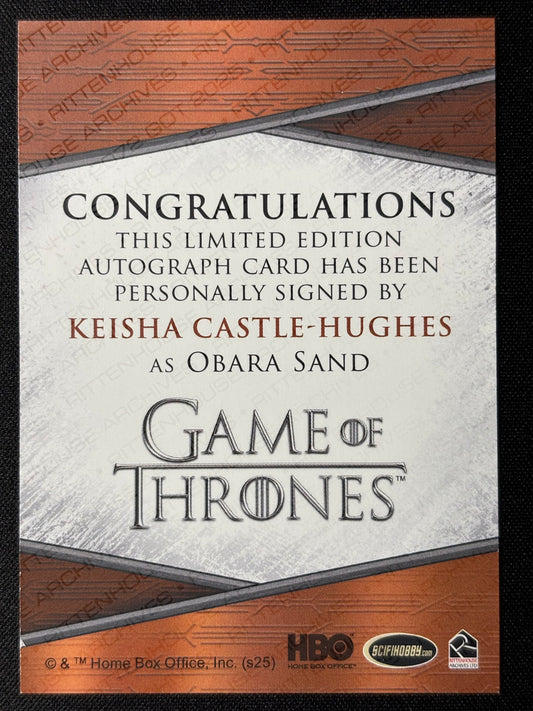 Keisha Castle-Hughes Quotable Autograph - Game of Thrones The Great Houses