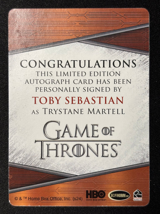 Toby Sebastian 1 of 1 Printing Plate Autograph - Game of Thrones The Great Houses