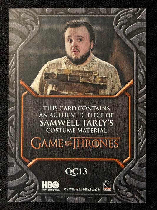 Samwell Tarly Quoted Relic QC13 - Game of Thrones The Great Houses