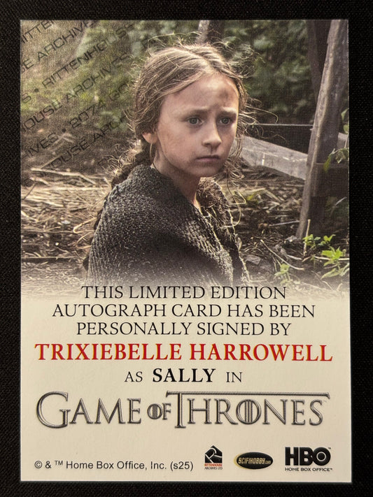 Trixiebelle Harrowell Full Bleed Autograph - Game of Thrones The Great Houses
