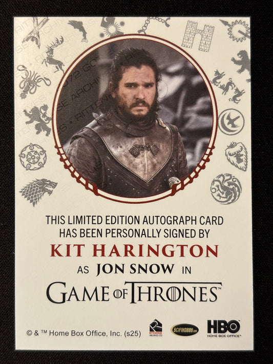 Kit Harington Sigil Red Autograph - Game of Thrones The Great Houses