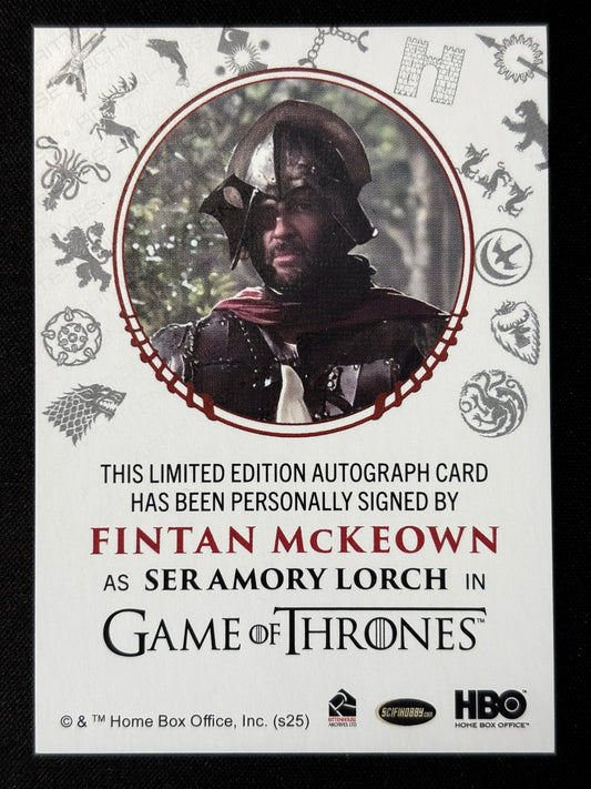 Fintan McKeown Sigil Red Autograph - Game of Thrones The Great Houses