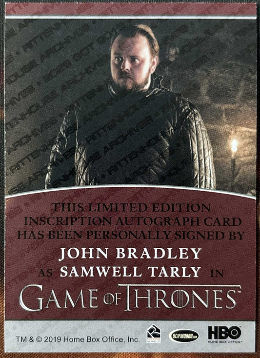 John Bradley Inscription Autogramm - Game of Thrones Complete Trading Cards