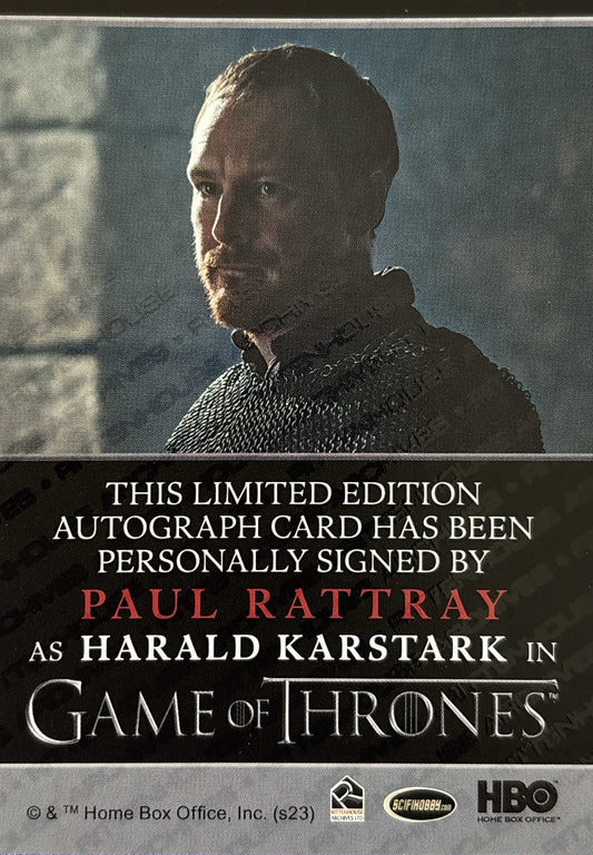Paul Rattray Bordered Autograph - Game of Thrones Art & Images