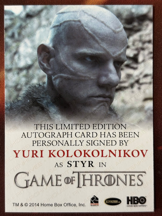 Yuri Kolokolnikov Full Bleed Autogramm - Game of Thrones Season 3