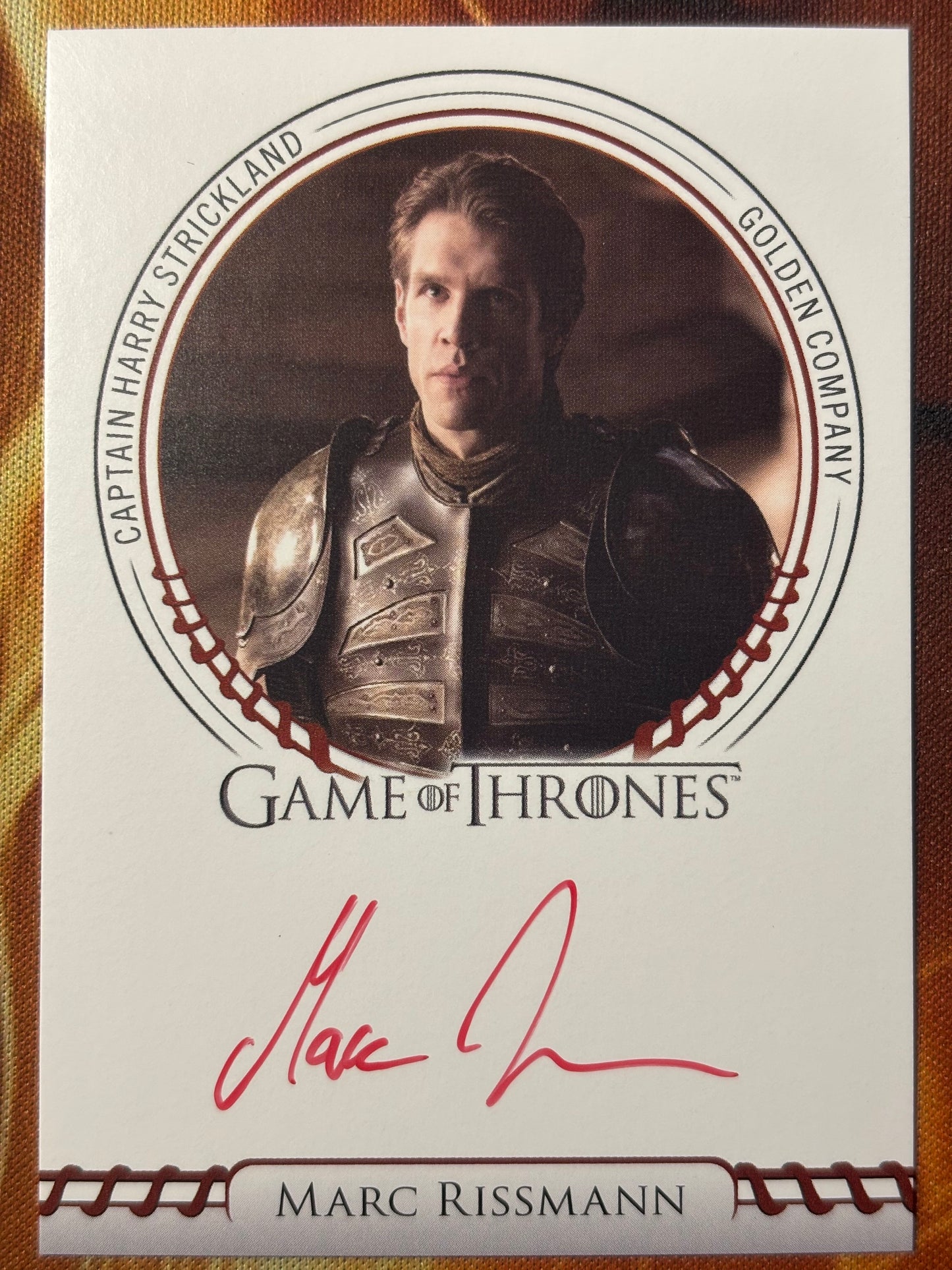 Marc Rissmann Sigil Red Autograph - Game of Thrones The Great Houses