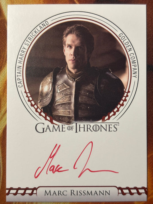 Marc Rissmann Sigil Red Autograph - Game of Thrones The Great Houses