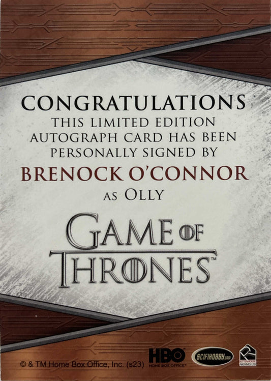 Brenock O'Connor Quotable Autogramm - Game of Thrones Legends of the Realm