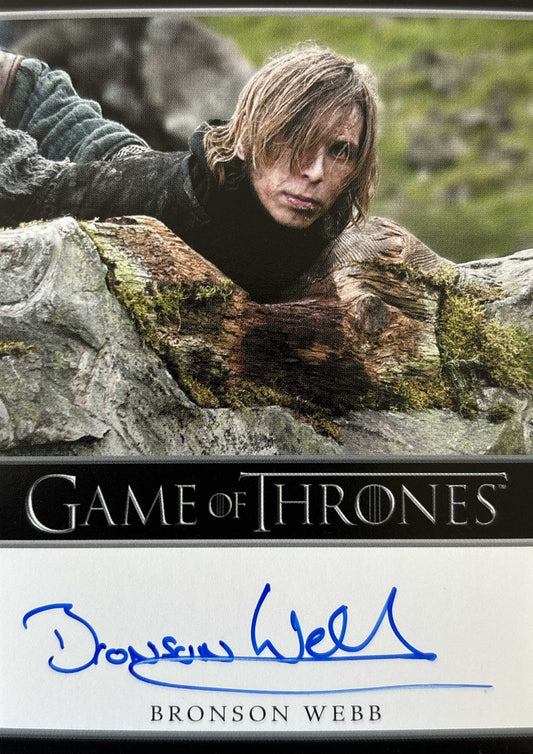 Bronson Webb Bordered Autograph - Game of Thrones Art & Images