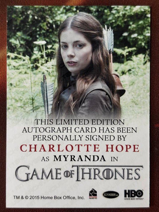Charlotte Hope Full Bleed Autogramm - Game of Thrones Season 6