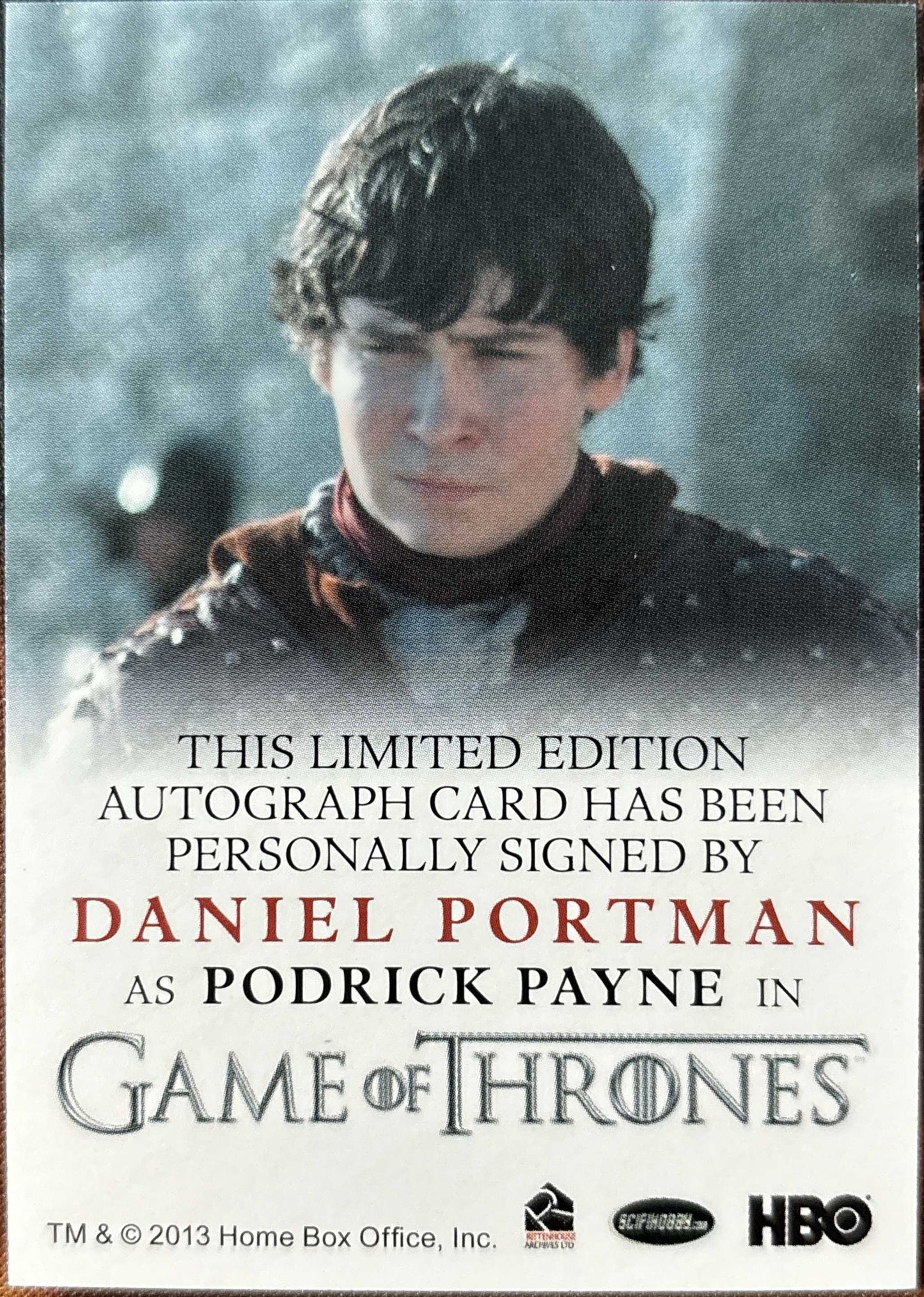 Daniel Portman Full Bleed Autogramm - Game of Thrones Season Four