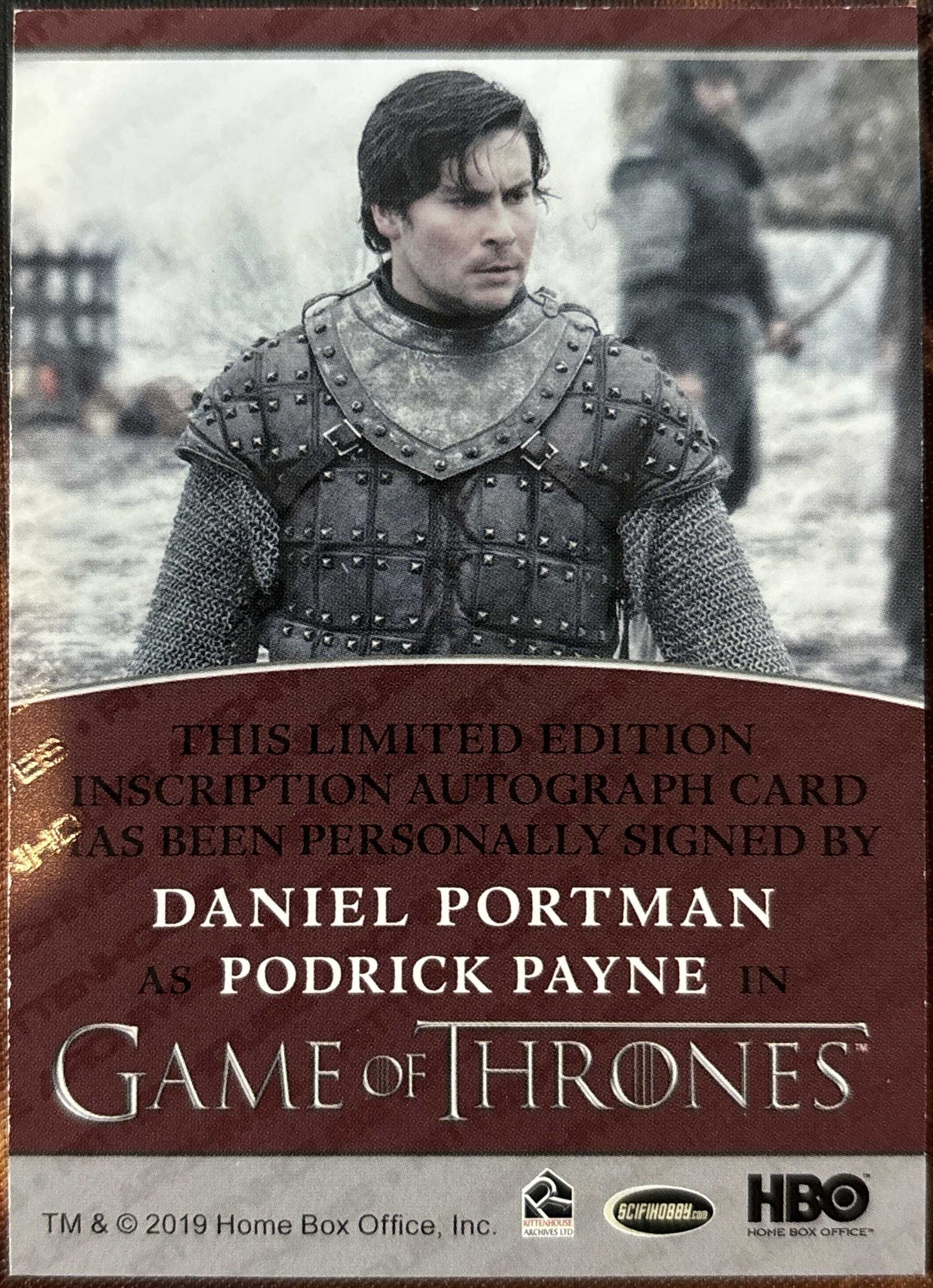 Daniel Portman Inscription Autogramm - Game of Thrones Complete Trading Cards