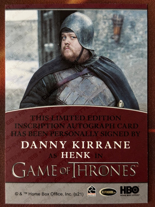 Danny Kirrane Inscription Autograph - Game of Thrones Iron Anniversary 2