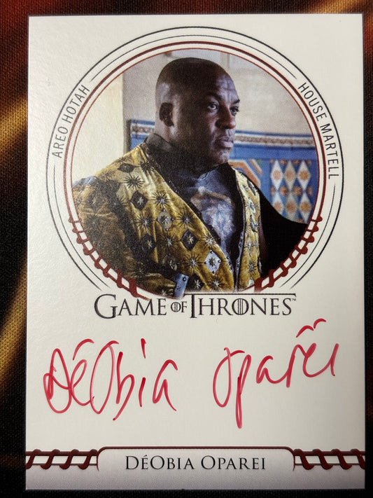 Deobia Oparei Sigil Red Autograph - Game of Thrones The Great Houses