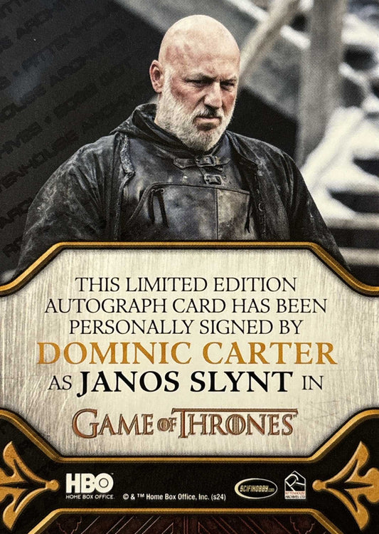 Dominic Carter Limited Legacy Autograph - Game of Thrones Legends of the Realm