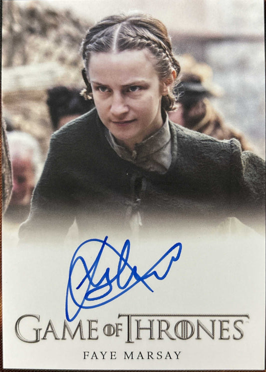 Faye Marsay Full Bleed Autogramm - Game of Thrones Complete Trading Cards