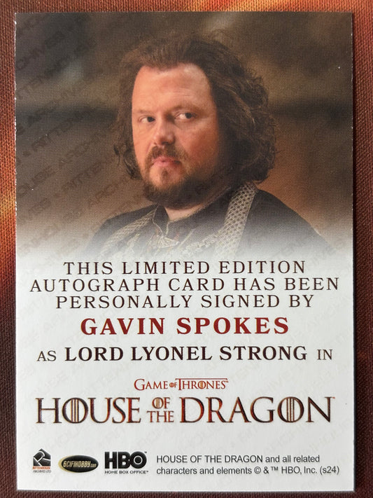 Gavin Spokes Full Bleed Autogramm - House of the Dragon Season One