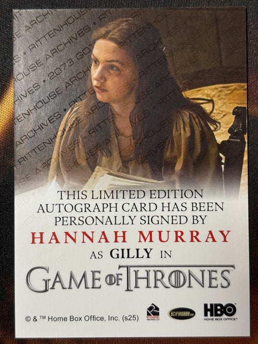Hannah Murray Full Bleed Autograph - Game of Thrones The Great Houses