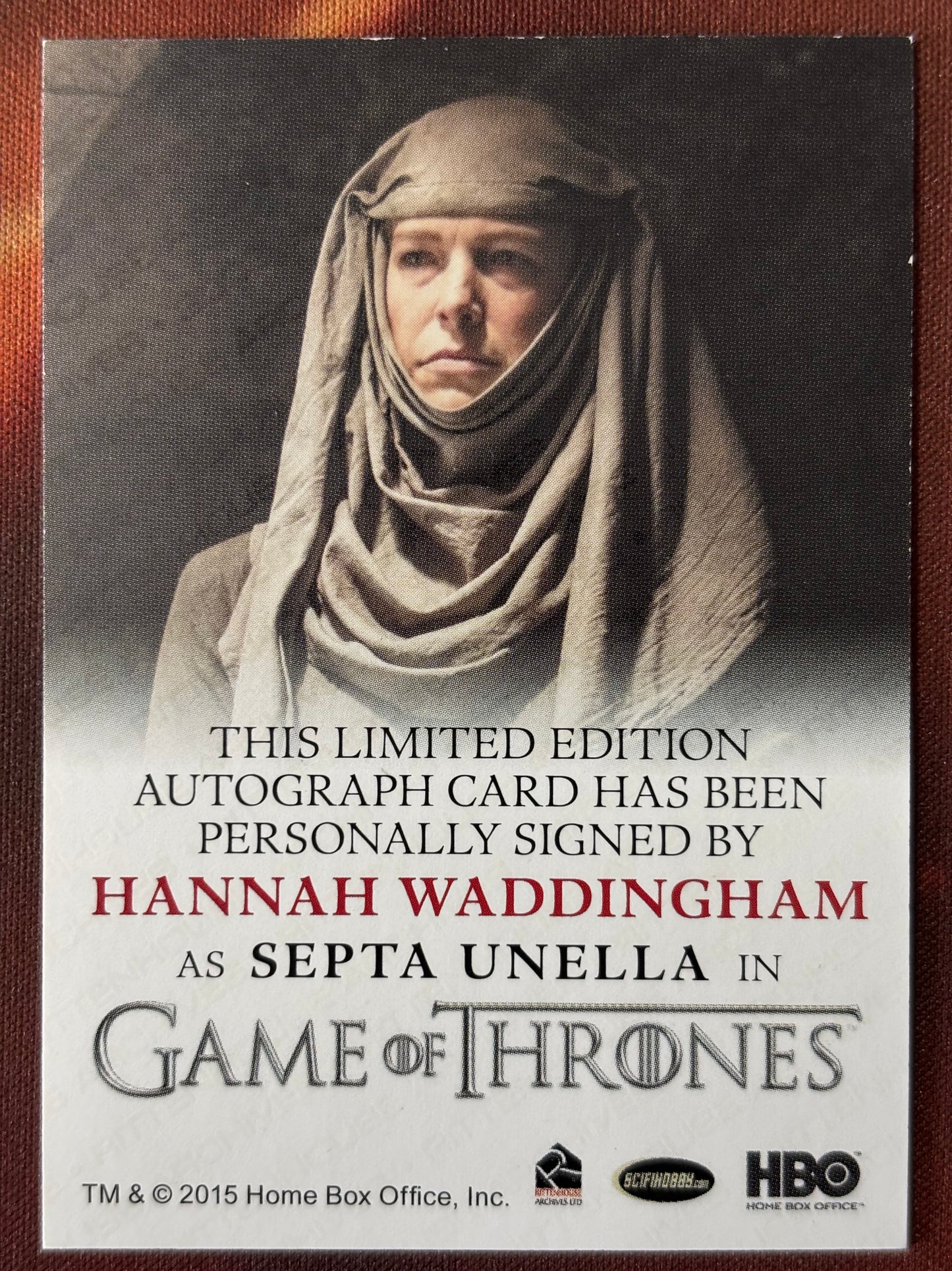 Hannah Weddingham Full Bleed Autogramm - Game of Thrones Season 5