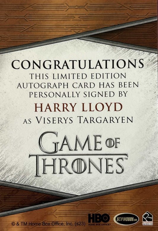 Harry Lloyd Quoted Autograph - Game of Thrones Art & Images