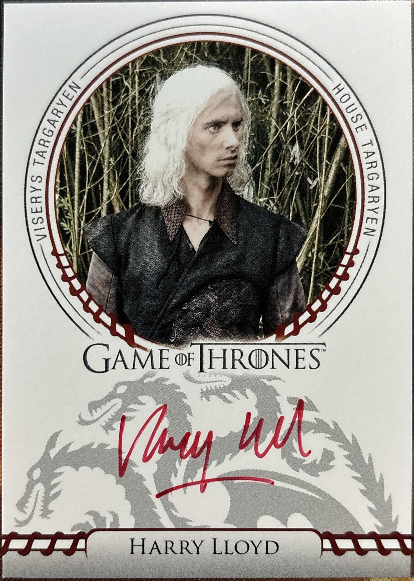 Harry Lloyd Red Sigil Autogramm - Game of Thrones The Complete Series Trading Cards Vol. 2