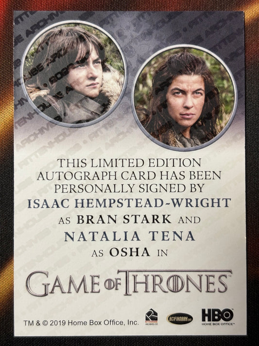 Isaac Hempstead-Wright & Natalia Tena Dual Autograph - Game of Thrones The Great Houses