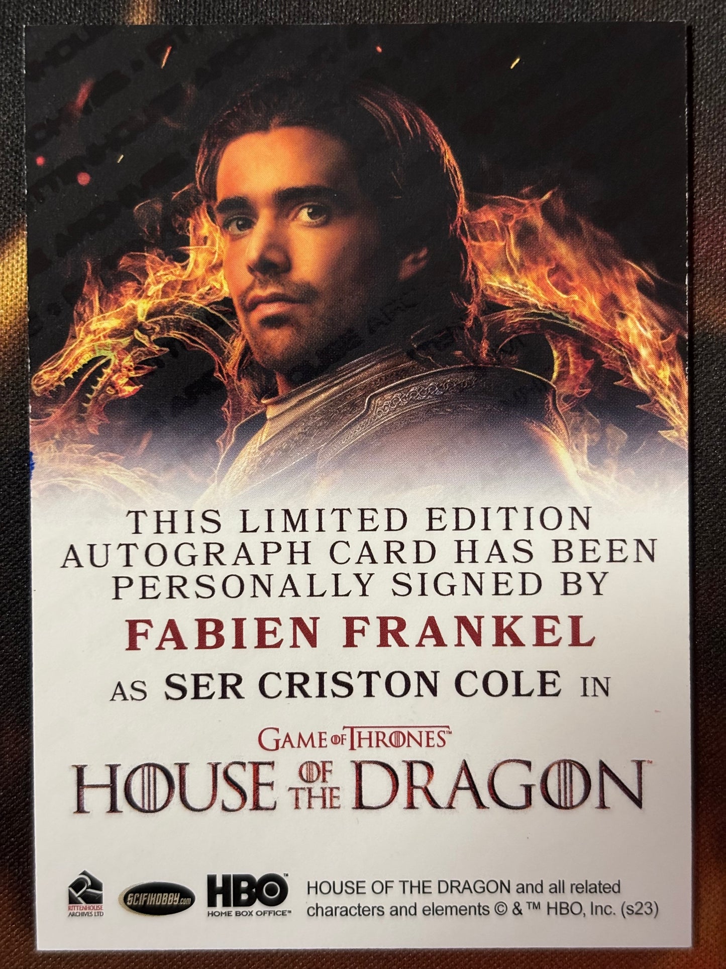 Fabien Frankel Full Bleed Fire Autogramm - House of the Dragon Season One