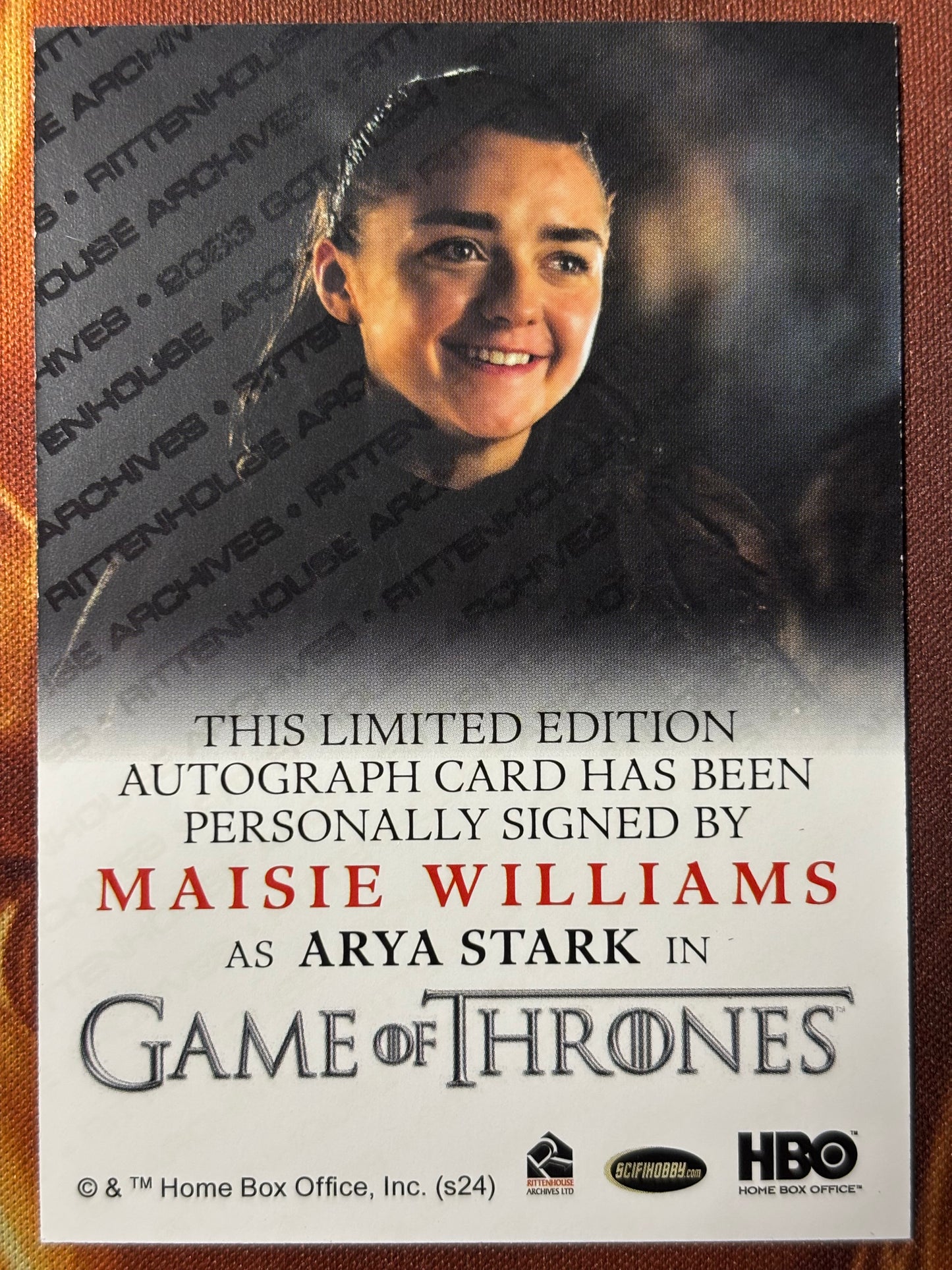 Maisie Williams Full Bleed Autograph - Game of Thrones The Great Houses