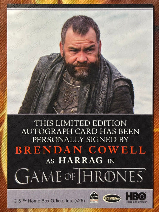 Brendan Cowell Bordered Autograph - Game of Thrones The Great Houses