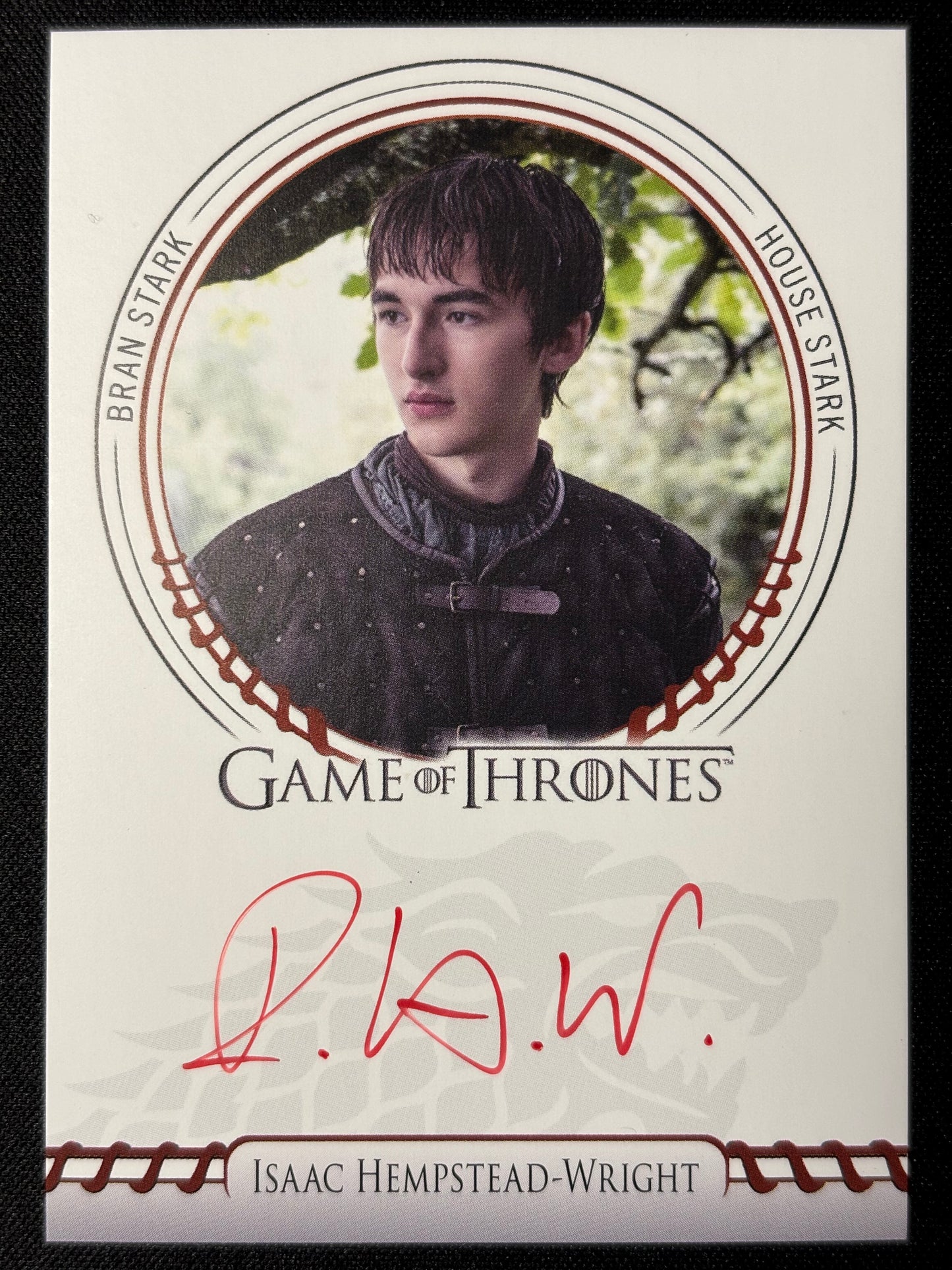 Isaac Hempstead-Wright Sigil Red Autograph - Game of Thrones The Great Houses