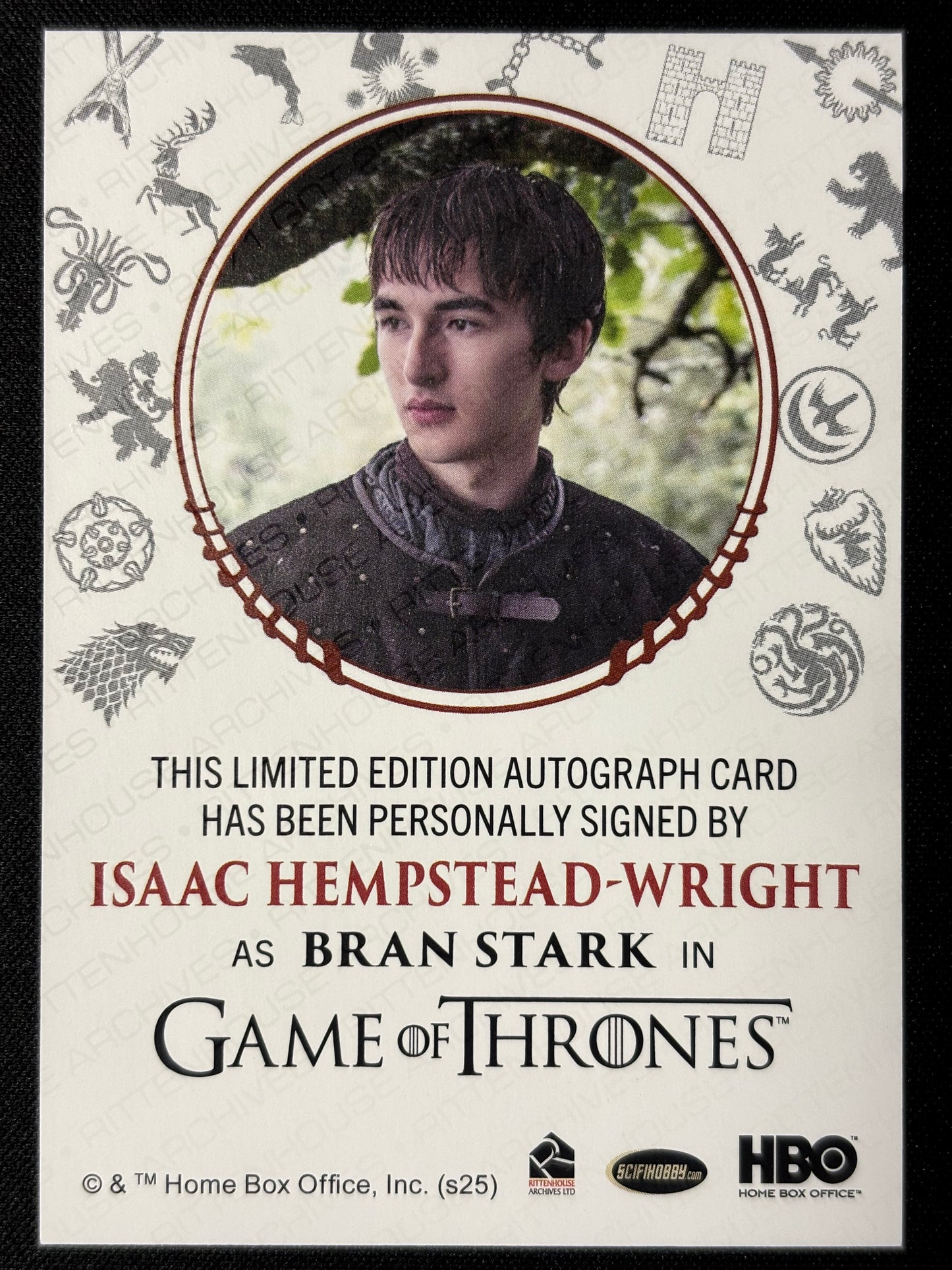 Isaac Hempstead-Wright Sigil Red Autograph - Game of Thrones The Great Houses