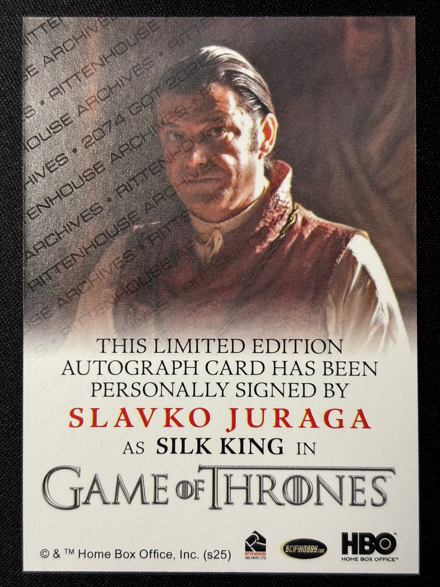 Slavko Juraga Full Bleed Autograph - Game of Thrones The Great Houses