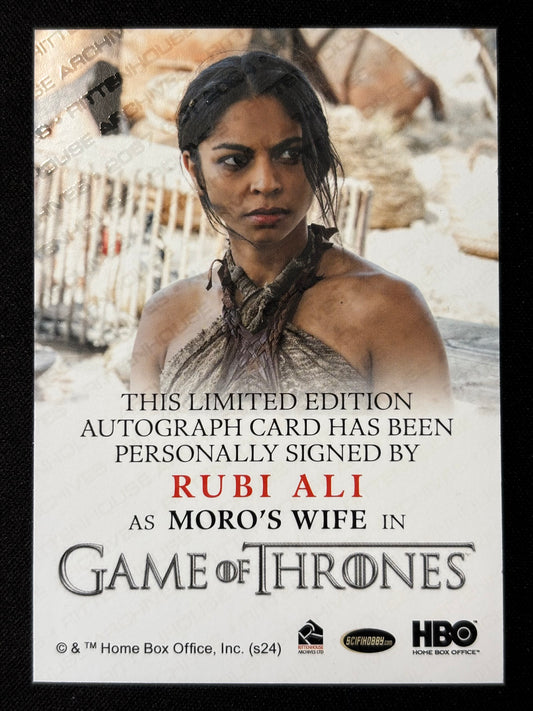 Rubi Ali Full Bleed Autograph - Game of Thrones The Great Houses