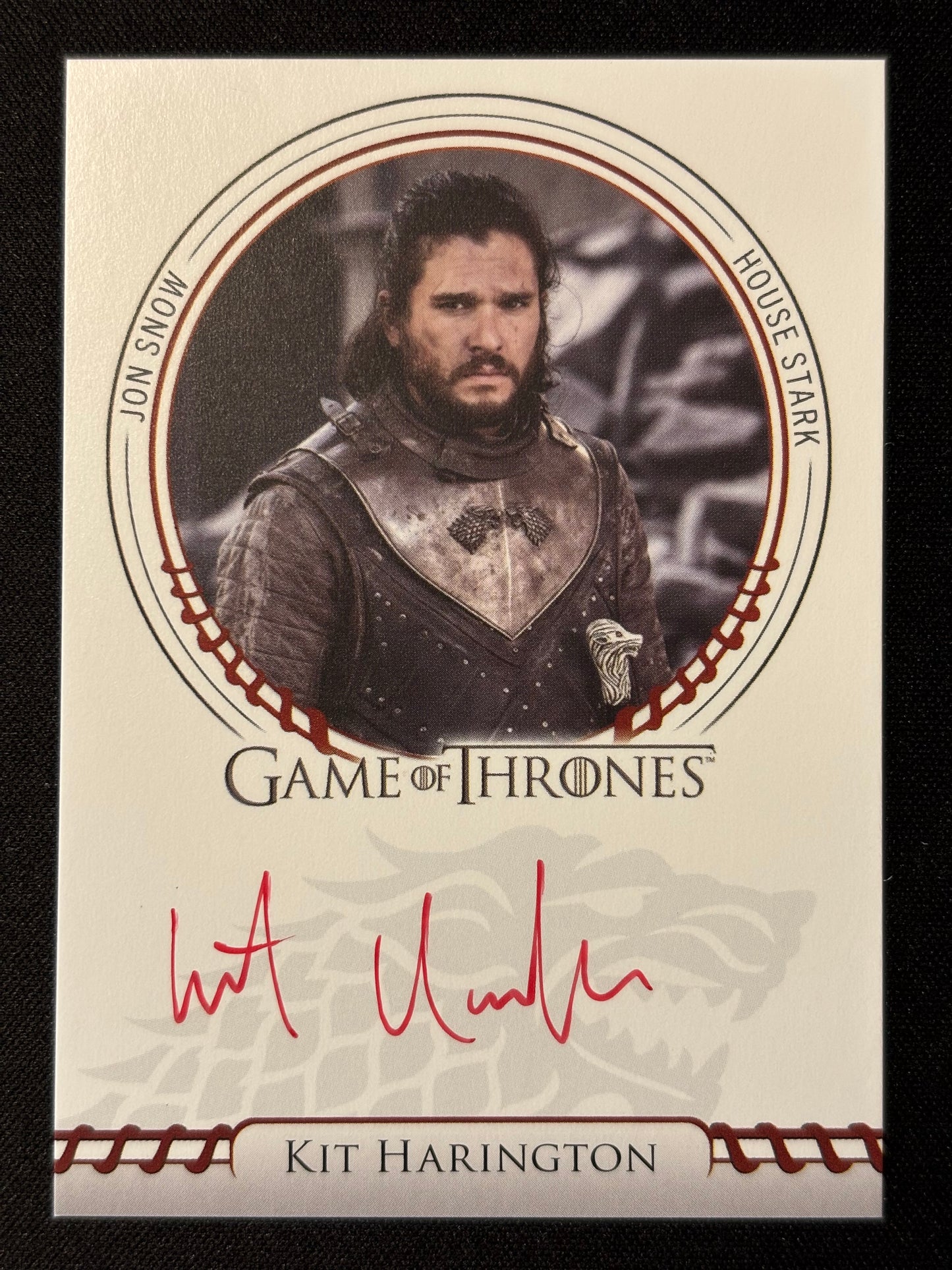 Kit Harington Sigil Red Autograph - Game of Thrones The Great Houses