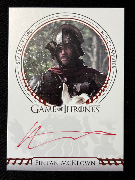 Fintan McKeown Sigil Red Autograph - Game of Thrones The Great Houses