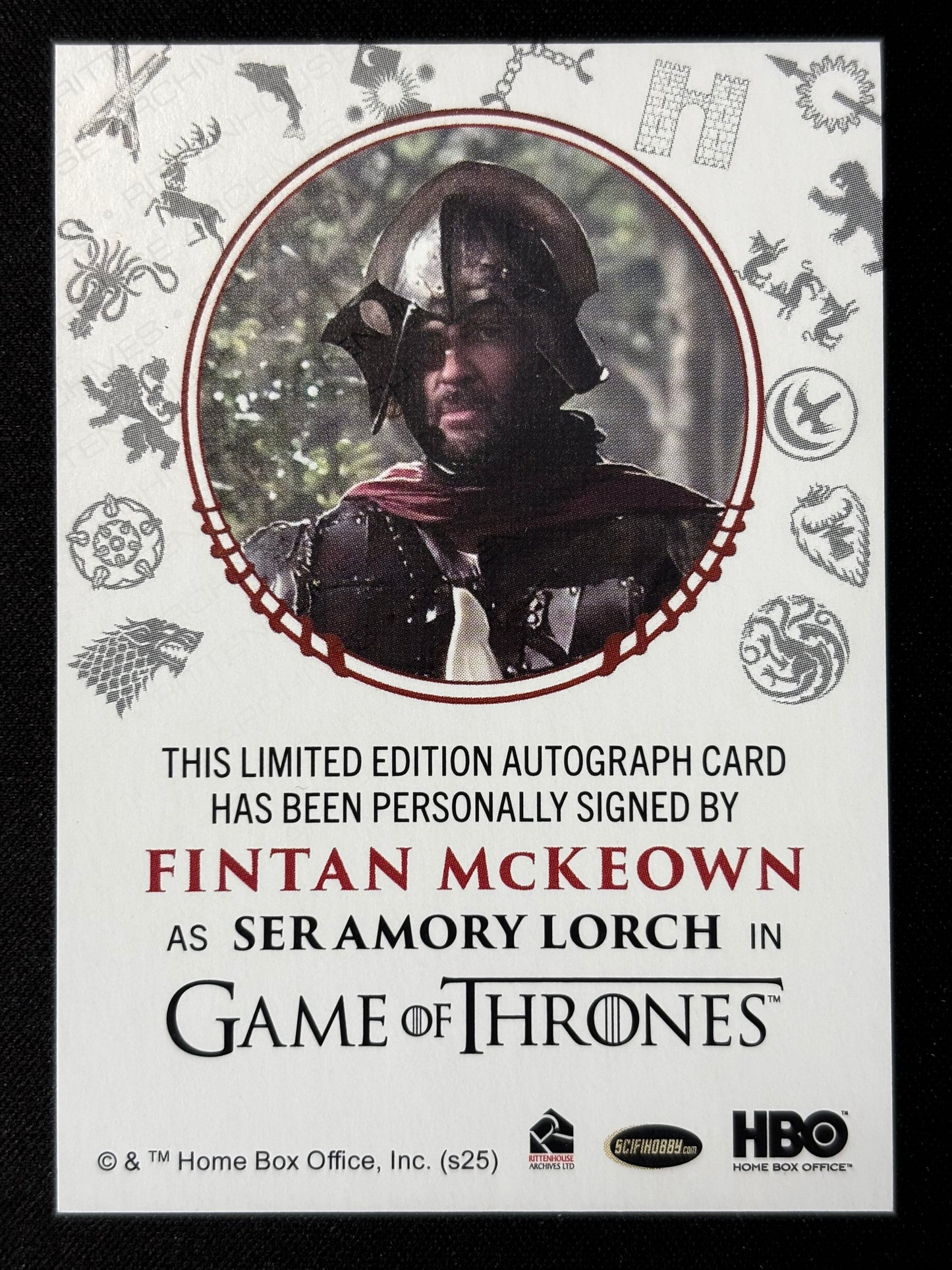 Fintan McKeown Sigil Red Autograph - Game of Thrones The Great Houses