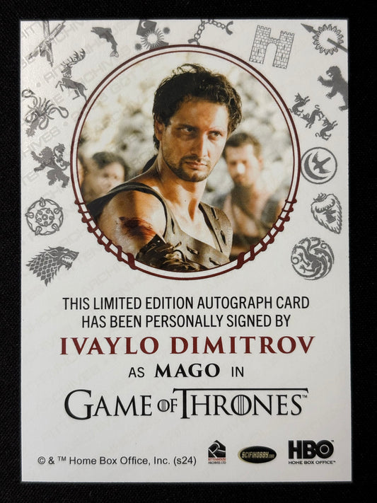 Ivaylo Dimitrov Sigil Red Autograph - Game of Thrones The Great Houses