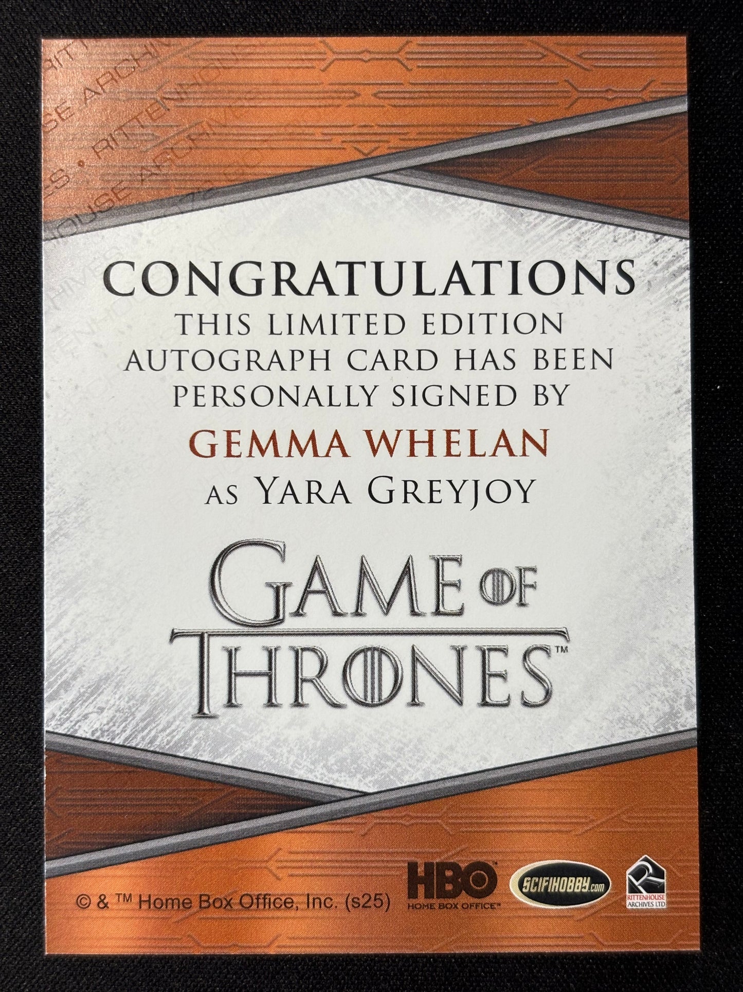 Gemma Whelan Quotable Autograph - Game of Thrones The Great Houses