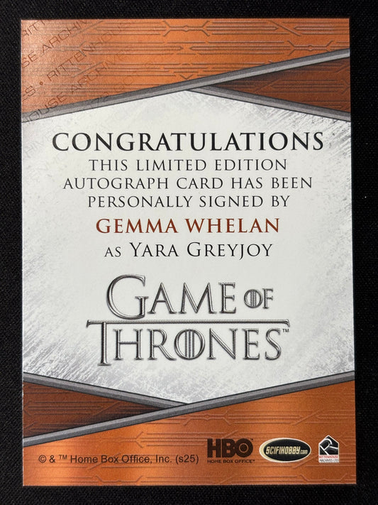 Gemma Whelan Quotable Autograph - Game of Thrones The Great Houses