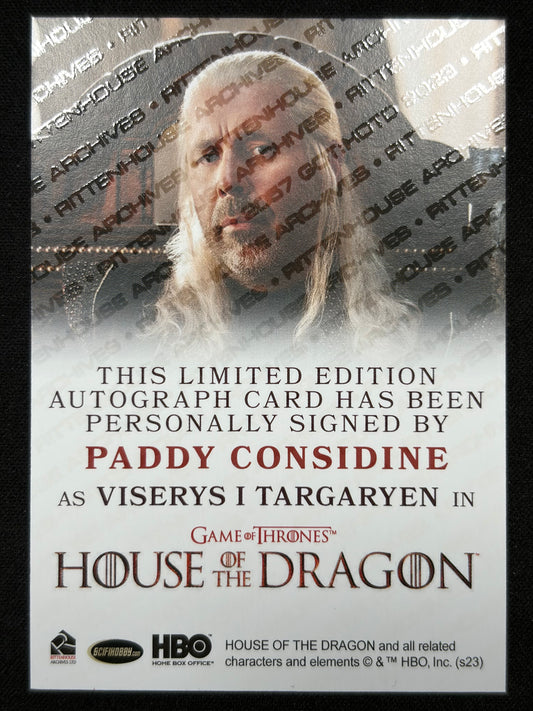 Paddy Considine Full Bleed Autograph - House of the Dragon Season One