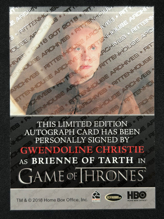Gwendoline Christie Bordered Autograph - Game of Thrones The Great Houses