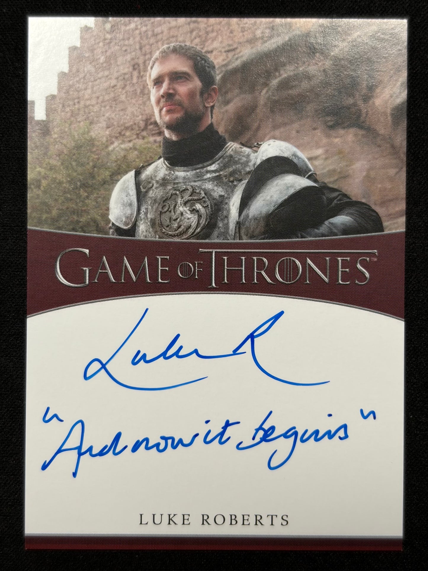 Luke Roberts Inscription Autograph - Game of Thrones The Great Houses