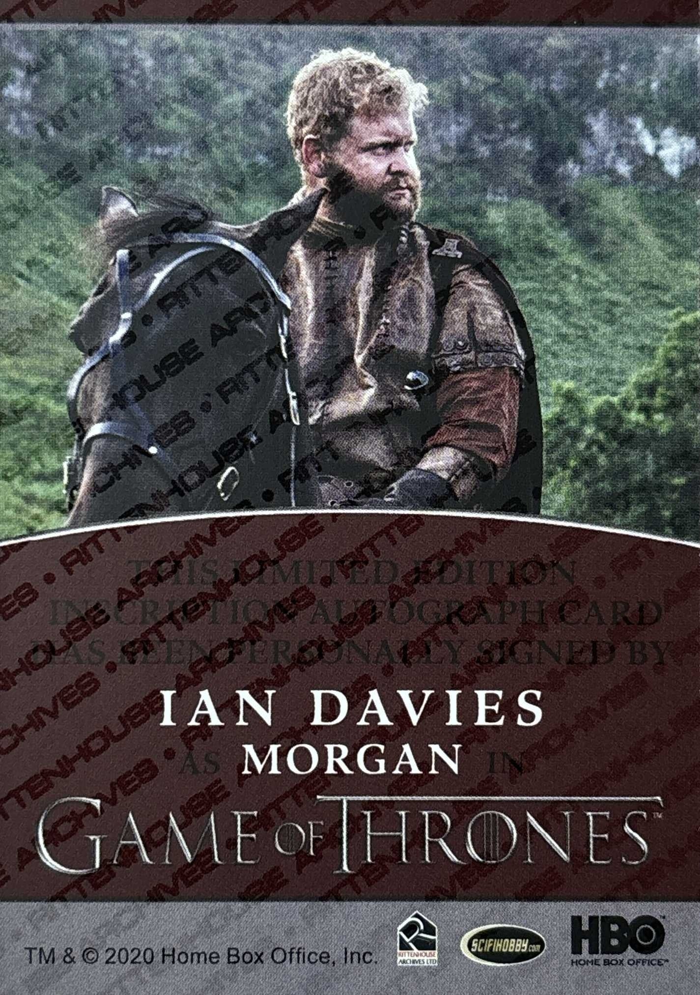 Ian Davies Inscription Autograph - Game of Thrones Complete Trading Cards