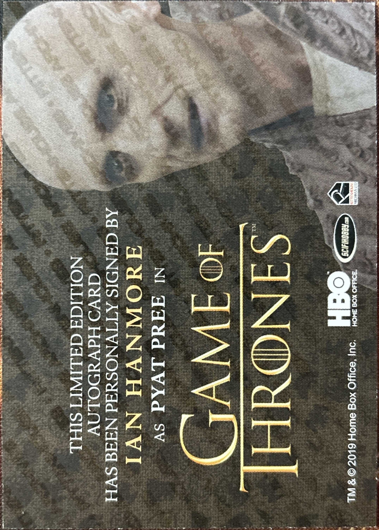 Ian Hanmore Gold Autogramm - Game of Thrones Season Eight Trading Cards