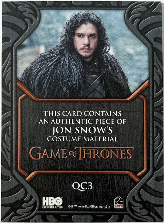 Jon Schnee Quoted Relic QC3 - Game of Thrones Iron Anniversary Series 1